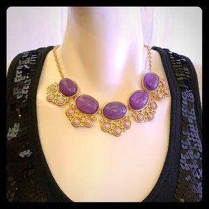 *****SOLD**********Lavender and Gold Jeweled Necklace